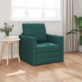 VidaXL Sofa Pat 2 &icirc;n 1 Verde &Icirc;ntunecat 74x77x81 cm Textile