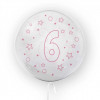 Balon transparent, 45 cm - cifra 6, fete - TUBAN