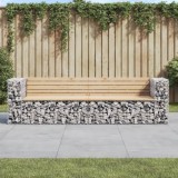 Cumpara ieftin Bancă de grădină cu gabion, 244x71x65,5 cm, lemn masiv de pin
