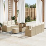 VidaXL Set de canapele pentru grădină 10 pcs Bej, crem 90 x 55 x 71 cm