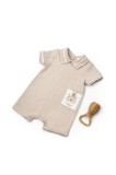 Cumpara ieftin Salopeta cu guler TeddyBear, BabyCosy, 100% bumbac organic (Marime: 9-12 luni)