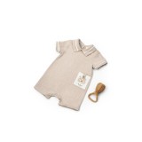 Salopeta cu guler TeddyBear, BabyCosy, 100% bumbac organic (Marime: 9-12 luni)