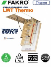 Scara modulara din lemn, model LWT Thermo Fakro foto