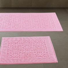 Set 2 Prosoape Pentru Picioare Pera Pink 60x50 si 60x100 cm (Bumbac 100%)