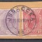 ROMANIA 1893 LP 51 REGELE CAROL SPIC DE GRAU FILIGRAN PR 15 BANI SI 25 BANI/FRAGMENT STAMPILA ISACCEA/25 NOV.1894