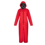 Costum pentru copii, Jocul Calamarului, Lider, rosu, masca inclusa, 7-9 ani, 120-130 cm