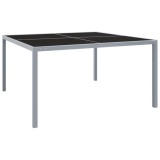 Gossi masa de gradina, gri, 130x130x72 cm, otel si sticla