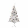 VidaXL Brad Crăciun pre-iluminat cu set globuri, argintiu, 240 cm, PET 3077612