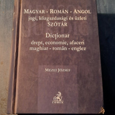 Dictionar Maghiar - roman - englez drept economie afaceri Mezei Jozsef