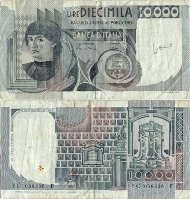 1982 ( 3 XI ) , 10,000 lire ( P-106b.2 ) - Italia foto