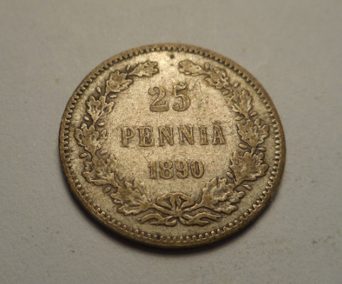 Finlanda 25 Pennia 1890