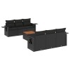 Set canapele de gradina cu perne, 7 piese, negru, poliratan
