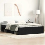 VidaXL Cadru pat fără saltea, stejar negru, 120x200 cm, lemn prelucrat