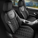 Cumpara ieftin Set Huse Scaune Auto pentru Audi A3 - Panda Berlin, negru cu cusatura gri, 11 piese