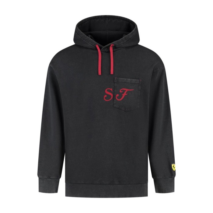 Ferrari hanorac de bărbați cu glugă Graphic black F1 Team 2025 - L