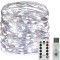 Instalatie Craciun, 10 metri, 100 LED-uri, USB, Telecomanda cu 8 functii, alb rece, Flippy