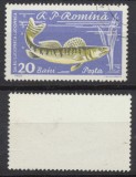 Romania - 1961 Piscicultra cu eroare 20 Baini &icirc;n loc de Bani, stampilată