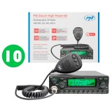 Bax with 10 pcs Radio station CB PNI Escort High Power 60 multistandard, FM/AM, ASQ, RF Gain, 12V