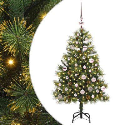 vidaXL Pom de Crăciun Artificial cu Ramuri Articulare și Conuri 150 cm 3395082 foto