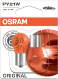 Set 2 bec PY21W Osram Original Blister pentru semnalizare