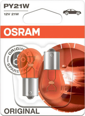 Set 2 bec PY21W Osram Original Blister pentru semnalizare foto