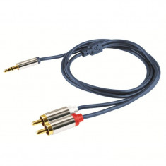 Cablu audio HIFI, mufa stereo jack 3.5 mm, mufe RCA, aurit, 1 m foto