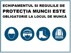 Placuta echipamentul si regulile de protectia muncii este obligatorie foto