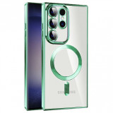 Cumpara ieftin Husa pentru Samsung Galaxy S22 Ultra 5G, Techsuit Luxury Crystal MagSafe, Light Green