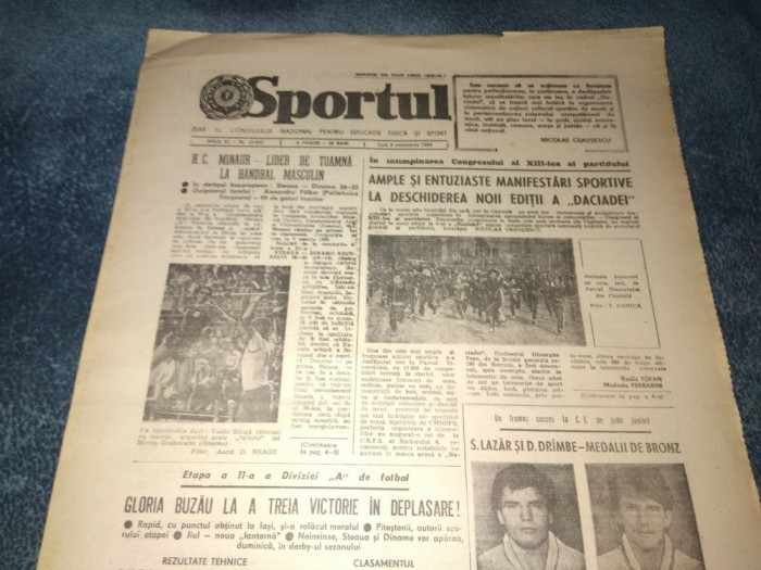 ZIARUL SPORTUL 5 NOIEMBRIE 1984