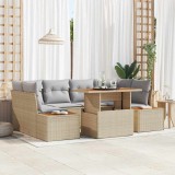 VidaXL Set de masă pentru grădină 7 pcs Bej, Gri 100 x 55 x 73 cm