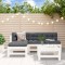 vidaXL Set mobilier relaxare de grădină 5 piese alb lemn masiv de pin 3186558
