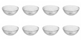 Set boluri, 8 piese, 350 ml, Sticla, Transparent natur