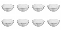 Set boluri, 8 piese, 350 ml, Sticla, Transparent natur