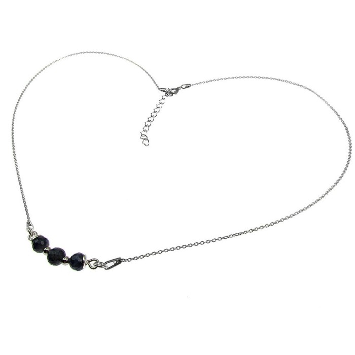 Colier argint cu safir natural fatetat