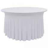 Cumpara ieftin Huse elastice masă lungi, 2 buc., alb, 150 x 74 cm, vidaXL