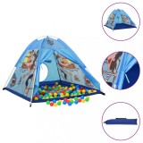 Cort Joaca Copii vidaXL Albastru 120x120x90 cm Poliester Portabil Pirati Interior Exterior +3 Ani