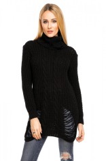P557-1 Bluza tip pulover cu guler inalt