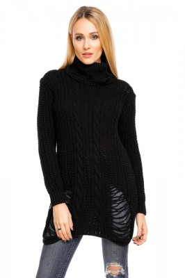 P557-1 Bluza tip pulover cu guler inalt foto