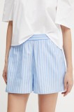 Ivy Oak pantaloni scurți din bumbac PIPER ANN cu imprimeu, high waist, IO115206