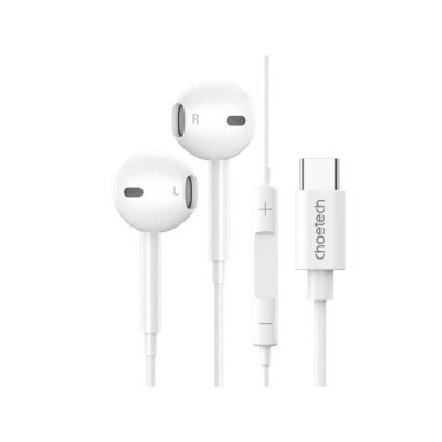 Casti In-Ear cu fir Choetech OC-A012-WH USB-C microfon reglare volum alb EARPHONE-OCA012-CHO foto