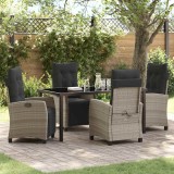 VidaXL Set de masă pentru grădină 5 pcs Gri deschis poliratan