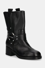Karl Lagerfeld cizme de piele BROOKLYN femei, culoarea negru, cu toc drept, KL41770