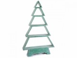 Cumpara ieftin Brad expozor din lemn verde cu 6 polite 58x13x96 cm