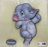 Puzzle lemn elefant 5 piese