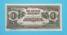 Malaya 1 Dollar 1942 &amp;#039;Banana Money&amp;#039; aUNC serie: MO p#M5 foto