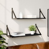 vidaXL Dulapuri de perete, 2 buc., negru, 80x25x25,5 cm, lemn