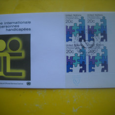 HOPCT PLIC FDC S 1560 ANUL PERSOANE HANDICAP 1981-ONU NATIUNILE UNITE-NEW YORK