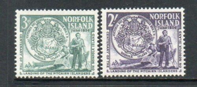 Norfolk Island 1956 - Cent. Landing of Pitcairners serie neuzata foto