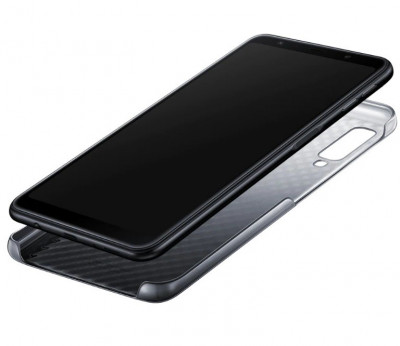 Husa Samsung EF-AA750CBEGWW plastic negru semitransparent degrade pentru Samsung Galaxy A7 2018 (A750) foto