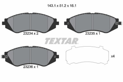 TEXTAR 2323401 set placute frana,frana disc foto